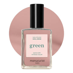 Manucurist Green - Rosy Beige Shell Beige Lak - Rychleschnoucí lak na nehty - DIY Nails - Vegan 12-Free - Rostlinná báze - Lak na nehty - Vyrobeno ve Francii