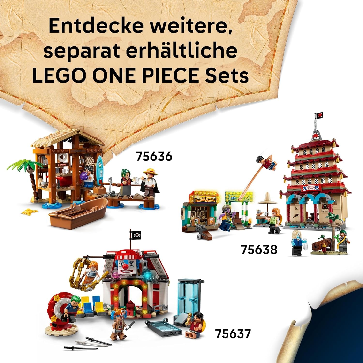 LEGO ONE PIECE - Das Piratenschiff Flying Lamb (Going Merry) - Hra s 5 minifigurkami - vč. Luffy, Zoro & Nami - Spielzeug zum Bauen - Geschenk für Jungen, Mädchen & Fans ab 10 Jahren - 75639
