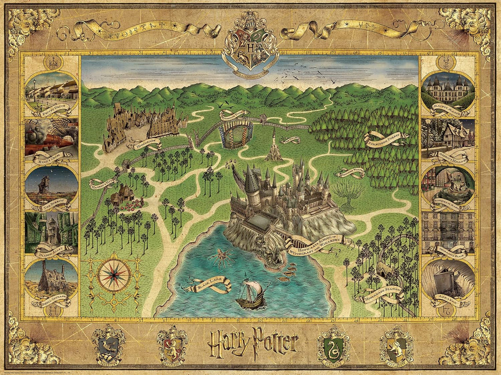 Ravensburger Puzzle 12000720 - Harta Hogwarts - 1500 piese puzzle jigsaw pentru adulți și copii de peste 14 ani, marfă pentru fanii Harry Potter Puzzle Naty Shop Design vechi
