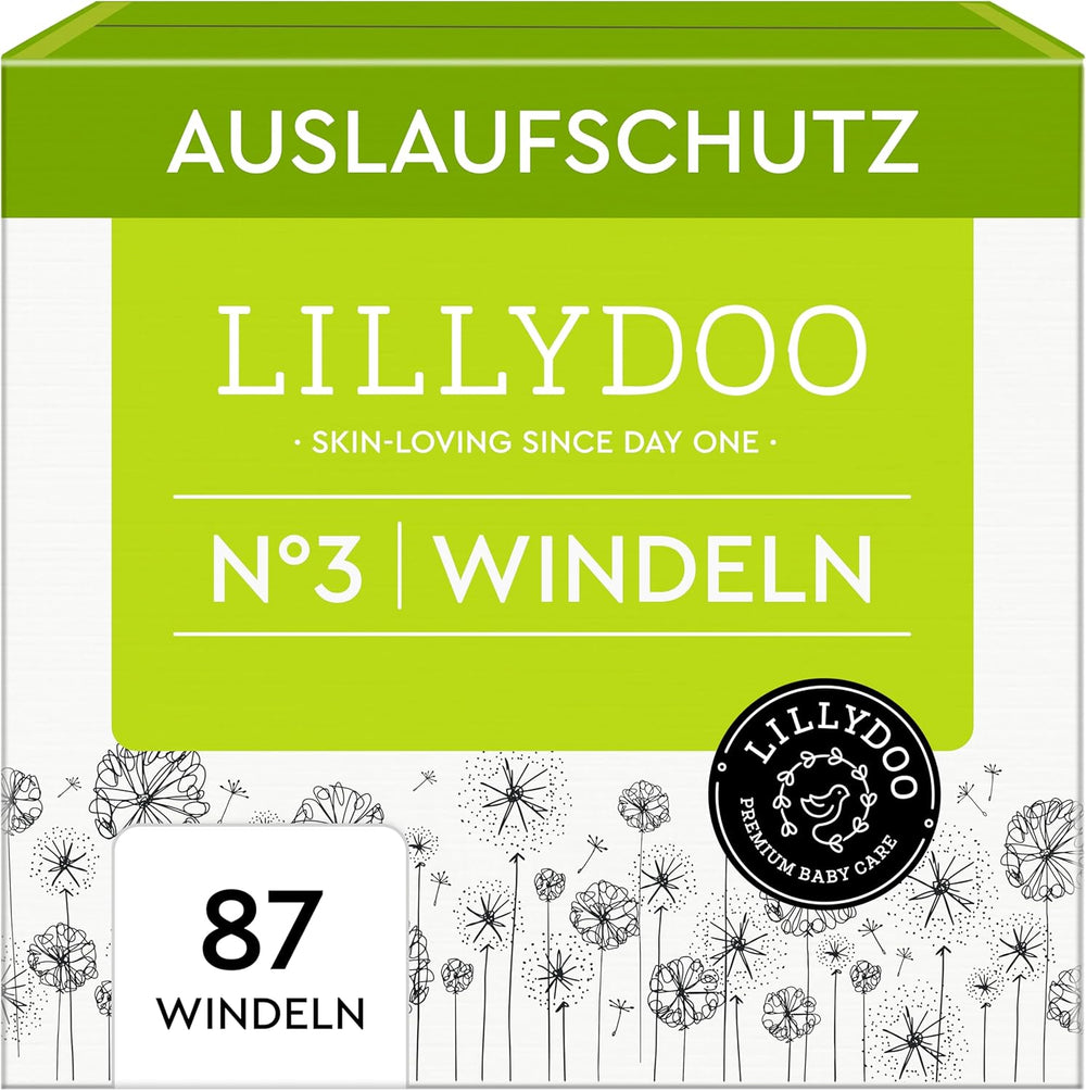 Dětské plenky LILLYDOO šetrné k pokožce – velikost 3 (6–10 kg), 29 kusů, spolehlivá ochrana proti vytečení, měkké, bez parfemace a bez mléka pro citlivou pokožku, dermatologicky testováno