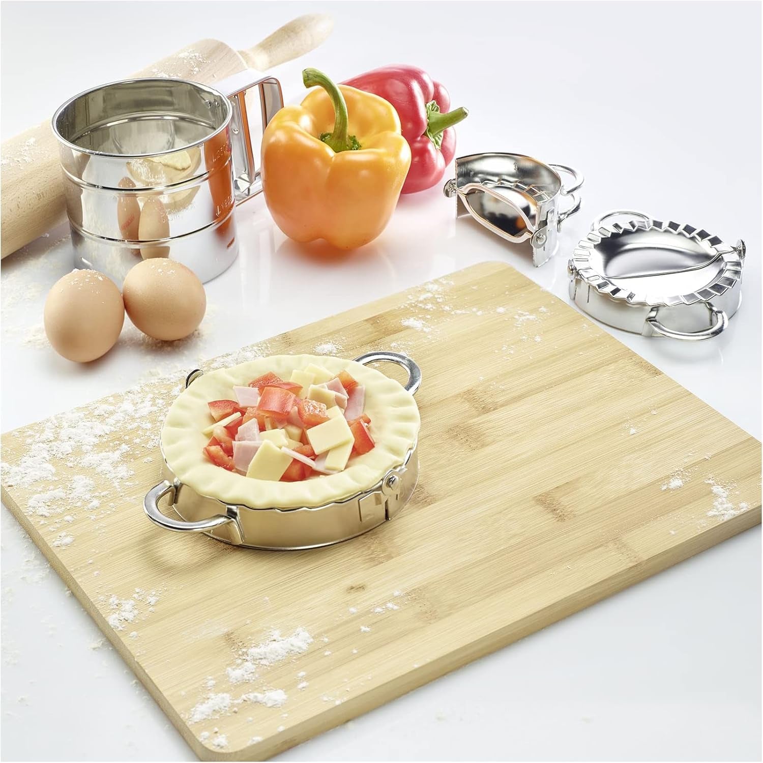 Formă pentru ravioli Westmark, Diametru: Ø 9,5 cm, Cu mânere practice, Oțel inoxidabil, Gina, Argintiu, 61362270