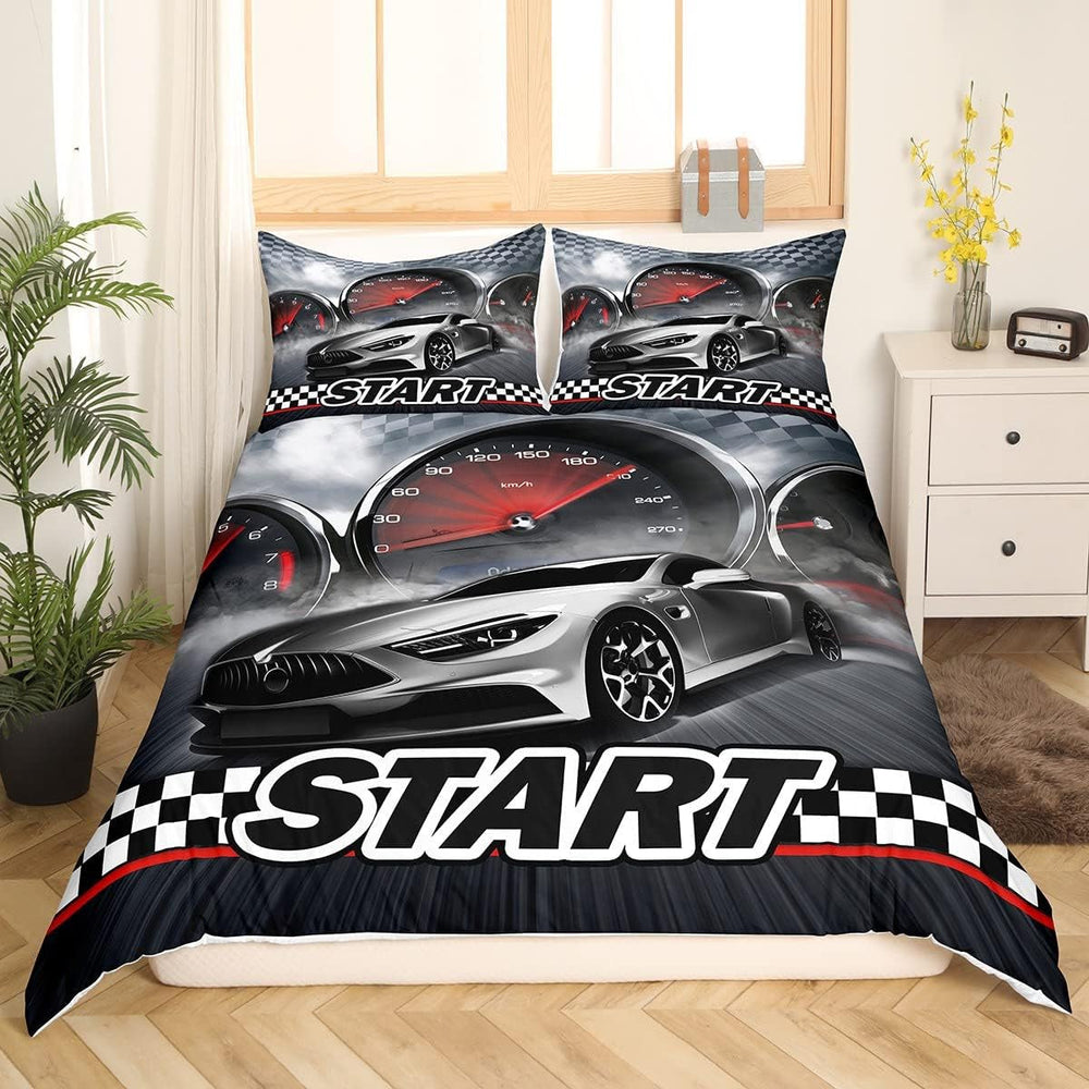 Jungen Cartoon Auto Bedtuchen Set 135X200,Kinder Bau Fahrzeuge Tröster Abdeckung Für Kind Kleinkind Teens,Dinosaurier Bettbezug,Traktor Maschinerie Bagger Bettdecke Abdeckung,Lkw Autos Bedtuchen Naty Shop Multi 3 135*800+
