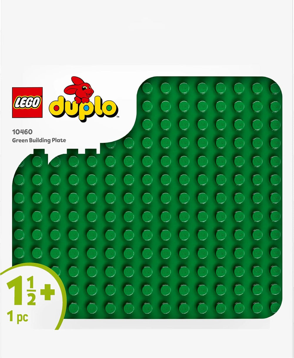 LEGO DUPLO stavební deska v zelené barvě, Stavebnice pro batolata od 18 měsíců, Na vystavování modelů, Umožňuje předškolákům kreativně stavět a hrát si nápaditě, Vzdělávací hračka 10460 Stavebnice Besuche den LEGO-Store