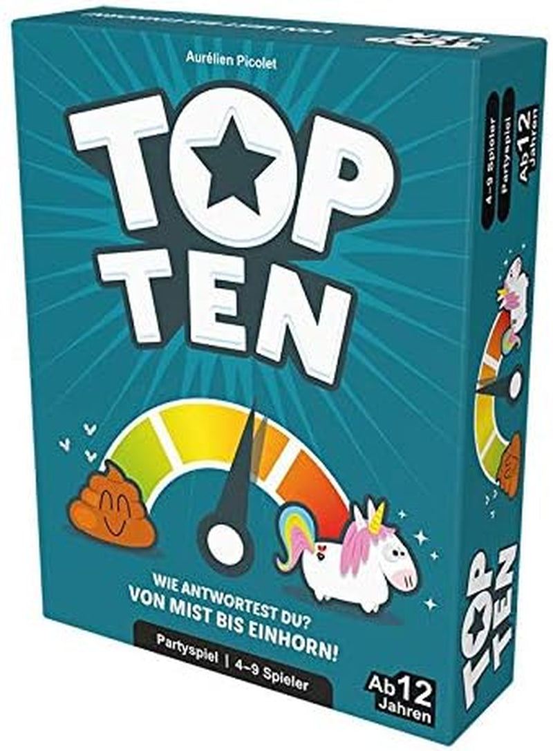 Jocuri Cocktail COGD0008 Asmodee Top Ten, Joc de Petrecere, Germană, Multicolor, Colorat