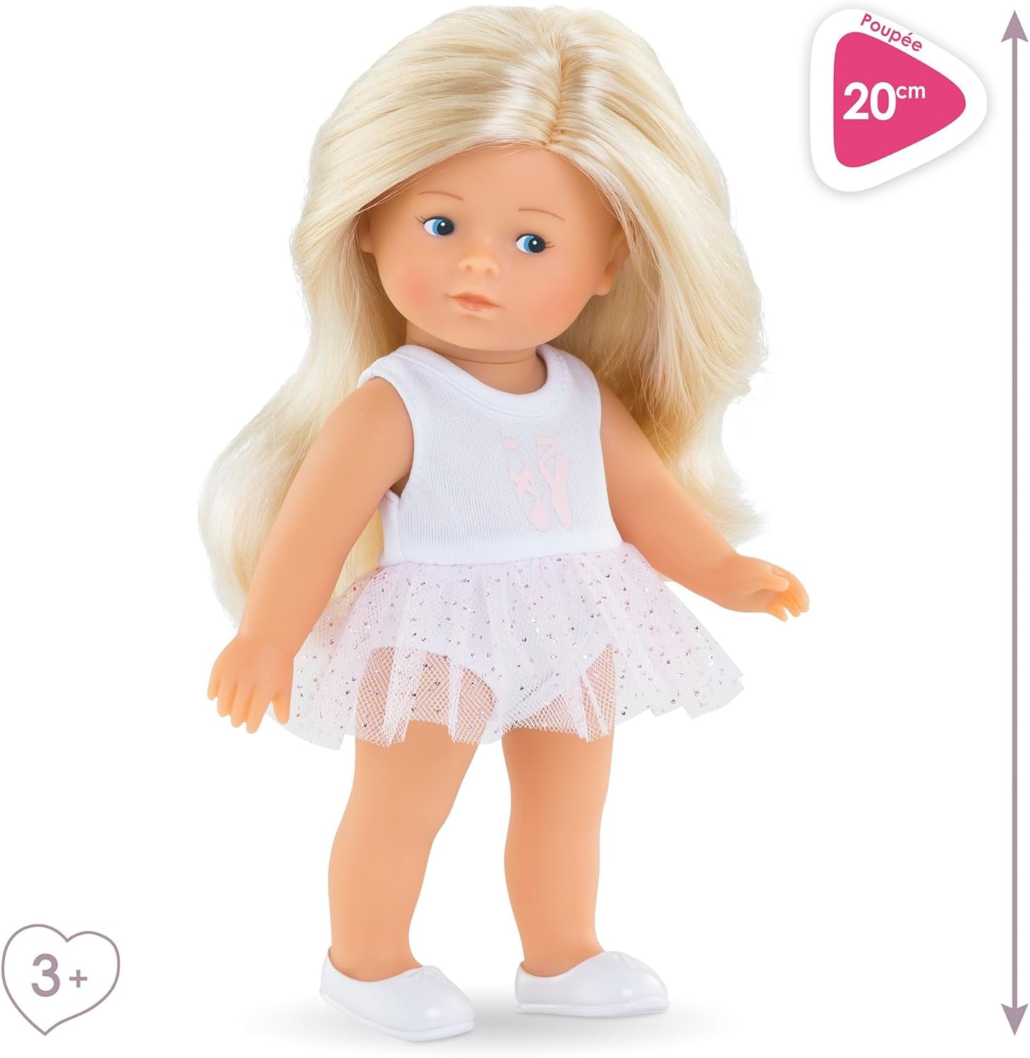 Sada Les Trends Mini Corolline Rosy Ballerina, Vollvinylpuppe s langem Haar, extra outfit v Geschenkbox, Vanilleduft, 20 cm, ab 3 Jahren