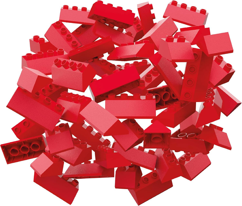 Hubelino 400369 68dílná Dachsteine ​​​​Sada, červená Dachziegel, kompatibilní s velkými Bausteiny Anderer Hersteller, Made in Germany