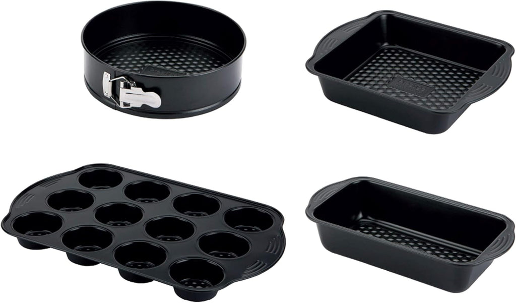 Prestige 48227 Aerolift Muffin Zinn, Carbon Steel, Schwarz Matrite si tavi pentru copt Naty Shop 4 Teilig Backformen Set