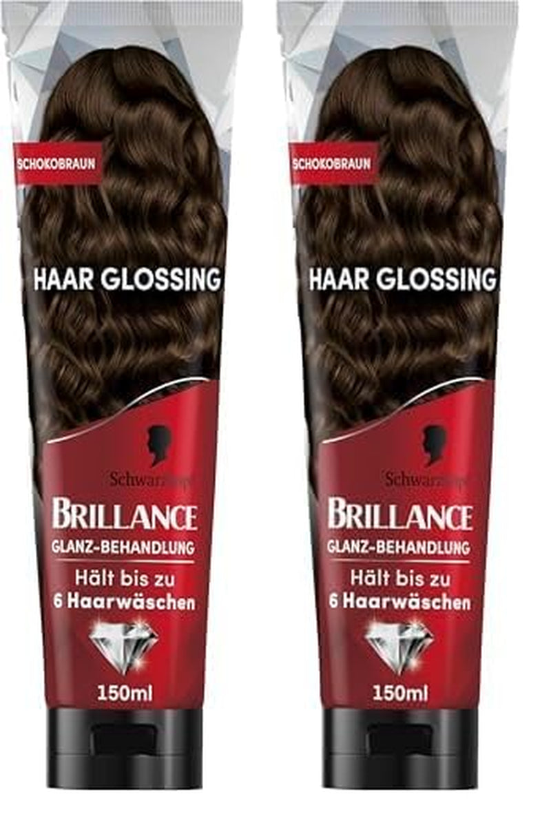 Brillance Shine Treatment, Hair Glossing Radiant Violet (150 ml), hrănește și intensifică culoarea părului, poate fi folosit ca o mască de păr, durează până la 6 spălări ale părului Vopsea pentru par Naty Shop Ciocolată maro 150.00 Ml (pachet de 2)