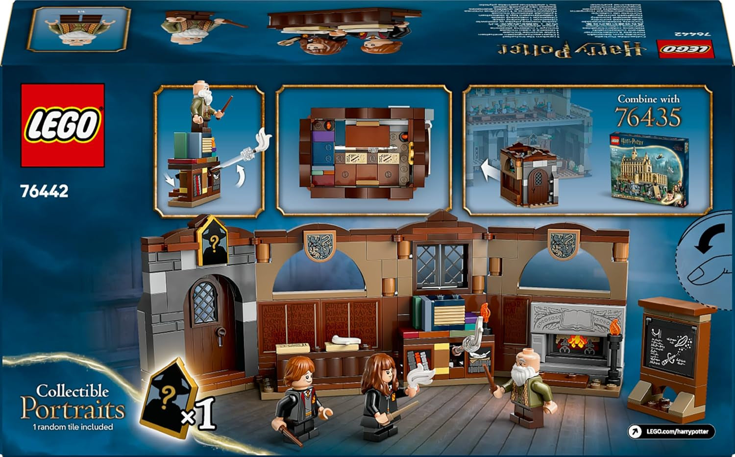 LEGO Harry Potter Schloss Hogwarts: Zauberkunstunterricht, sada se 3 minifigurkami, vč. Hermiona Granger & Ron Weasley, Wingardium Leviosa Funktion, Spielzeug für Mädchen & Jungen ab 8 Jahren 76442