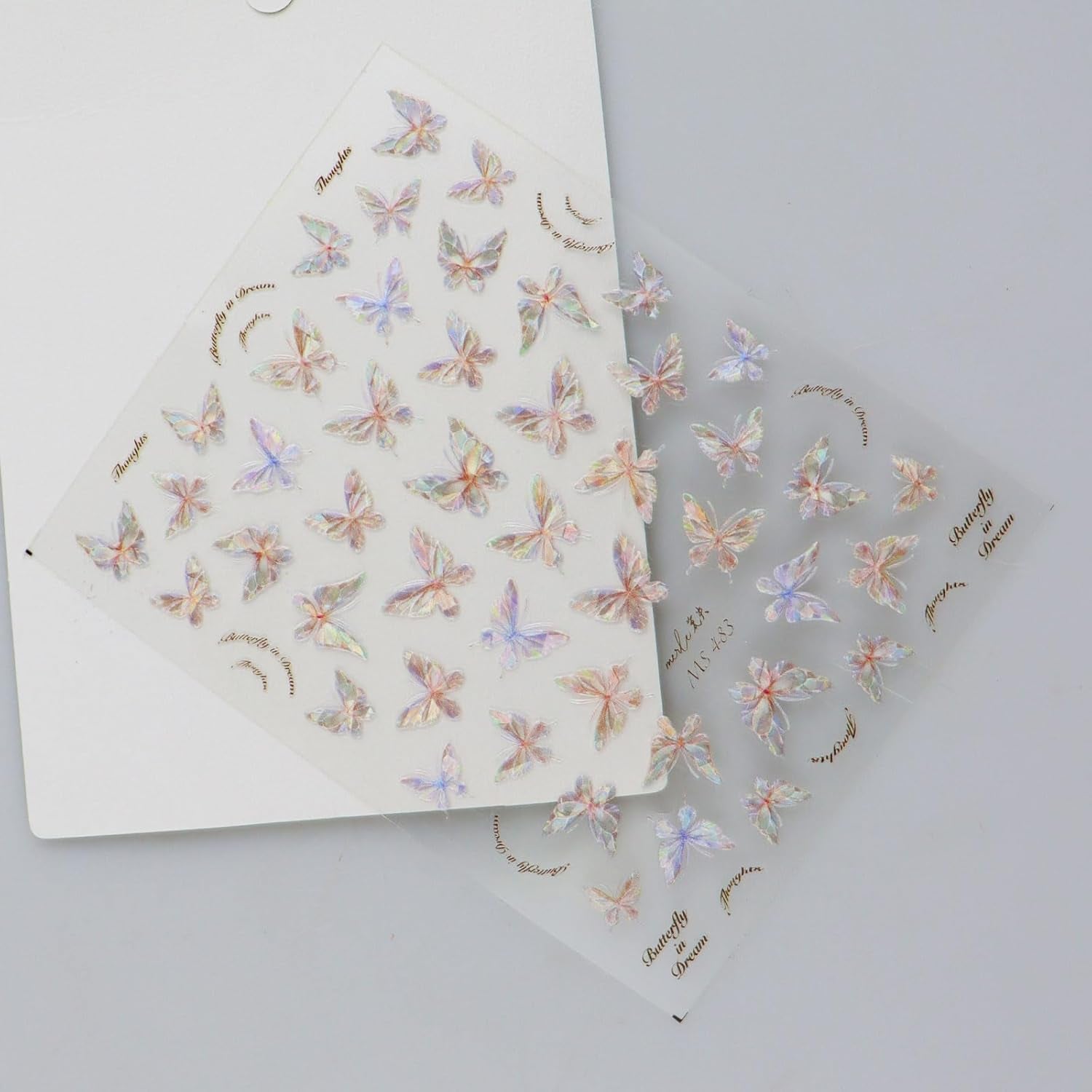 JMEOWIO 3D Nagelsticker Schmetterling Nail Art Sticker Selbstklebend Nagelaufkleber 5D Stereoskopisch Dekoration Nageldesign Zubehör 1 Blatt