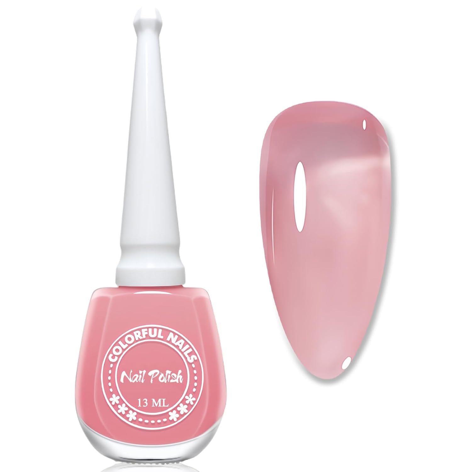 Jelly Pink Lak na nehty 13ml Quick Dry Dlouhotrvající přírodní průsvitný pravidelný lak na nehty bez UV lampy pro ženy DIY Nail Art (klasická růžová)