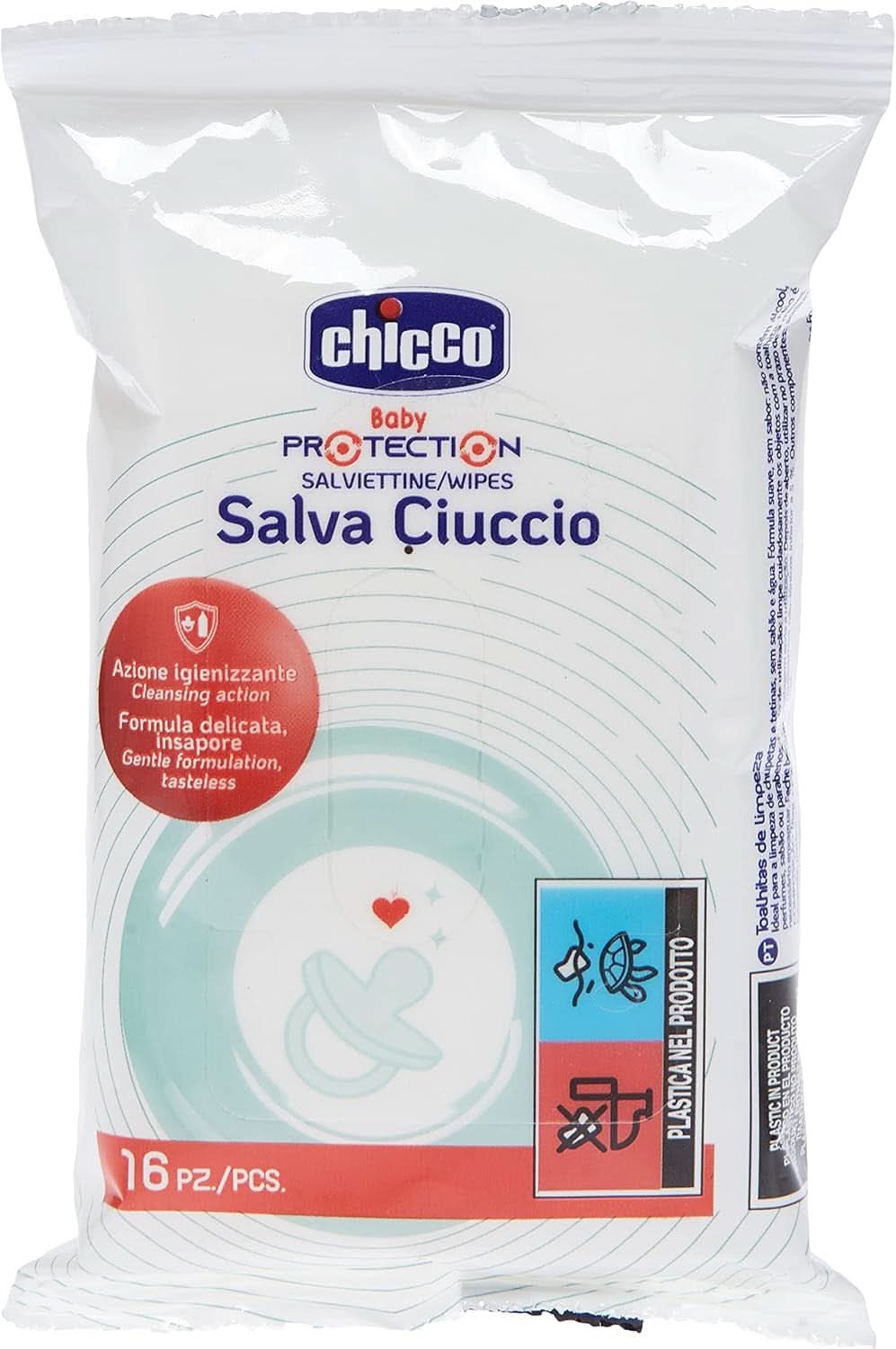 Chicco, Čisticí ubrousky, 16 kusů, bílé Vlhčené ubrousky pro děti Naty Shop