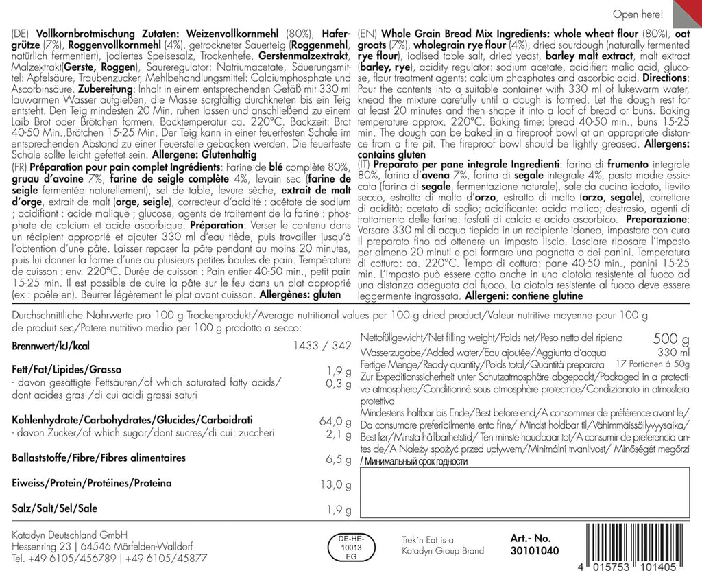 TREK'N EAT Vollkornbrotmischung Amestec pentru copt si gatit Naty Shop