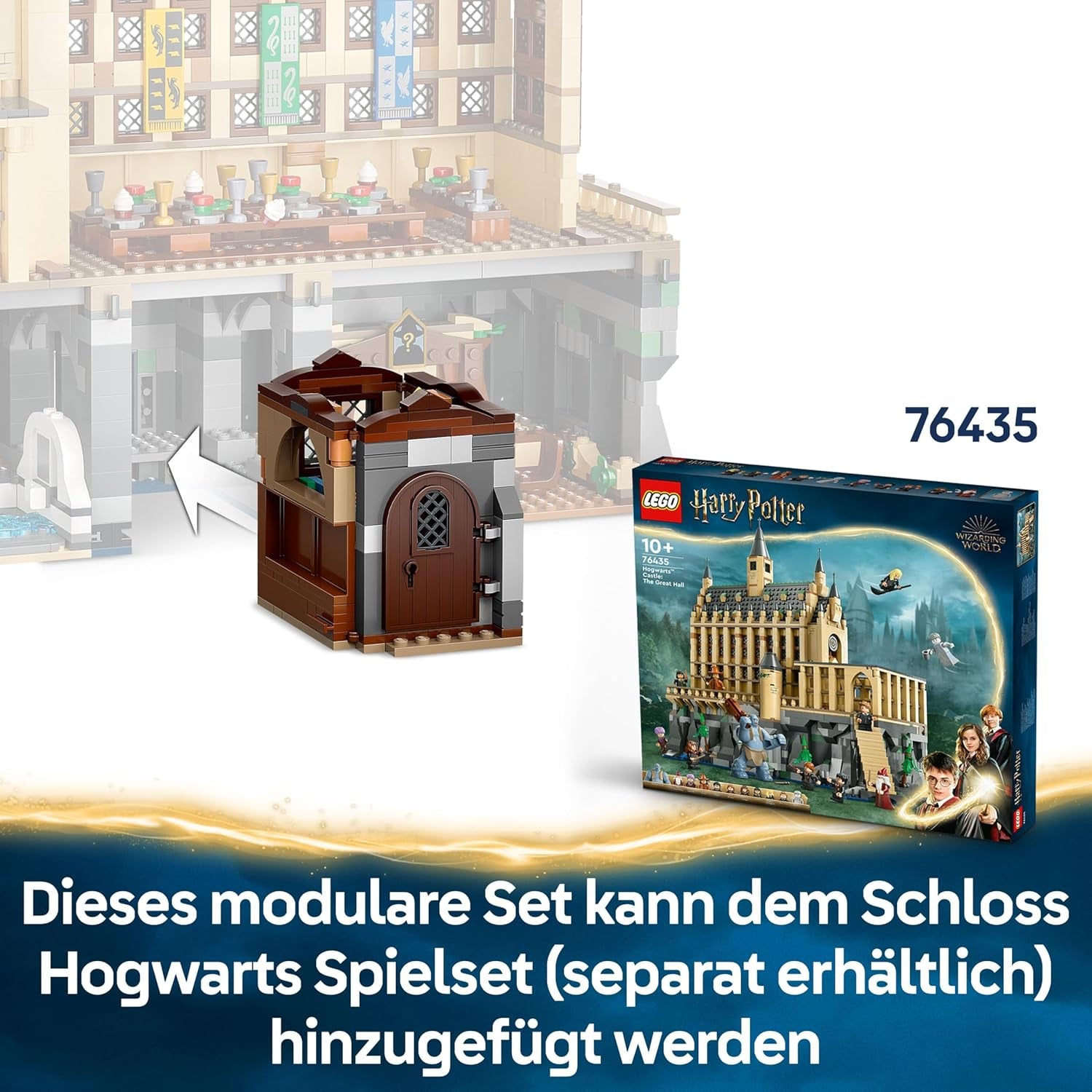 LEGO Harry Potter Schloss Hogwarts: Zauberkunstunterricht, sada se 3 minifigurkami, vč. Hermiona Granger & Ron Weasley, Wingardium Leviosa Funktion, Spielzeug für Mädchen & Jungen ab 8 Jahren 76442