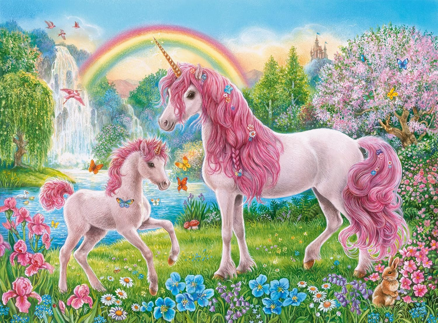 Puzzle Ravensburger pro děti - 13698 Magical Unicorns - Puzzle Jednorožec pro děti od 6 let, Se 100 dílky ve formátu XXL, Obsahuje omalovánku Puzzle Naty Shop
