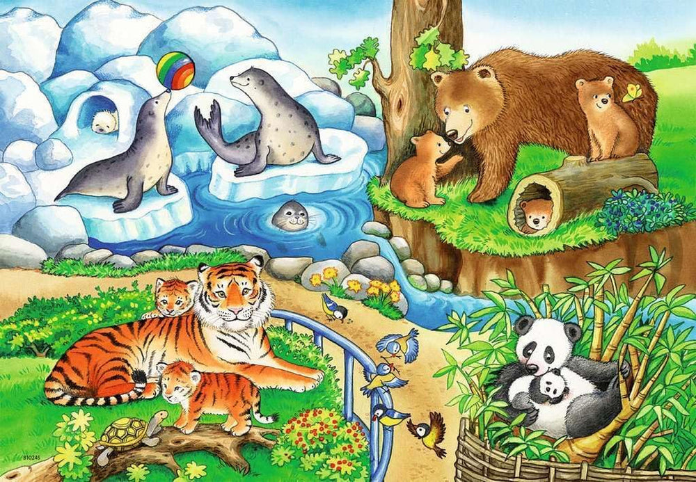 Ravensburger Puzzle pro děti - 07602 Zvířátka v ZOO - Puzzle pro děti od 3 let, s 2X12 dílky Puzzle Naty Shop