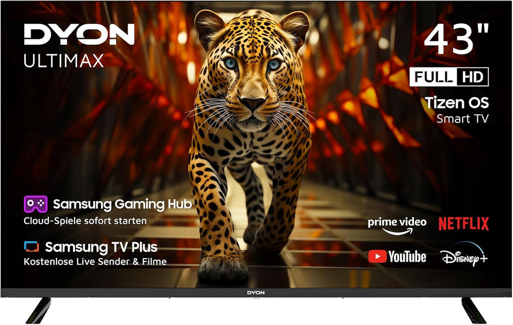 DYON ULTIMAX 32H-TI-W - Televizor inteligent HD de 32 inch (80 cm) cu sistem de operare Samsung Tizen, tuner triplu (DVB-C/-S2/-T2), Samsung Smart Hub, Prime Video, Netflix, Disney+ [2025]