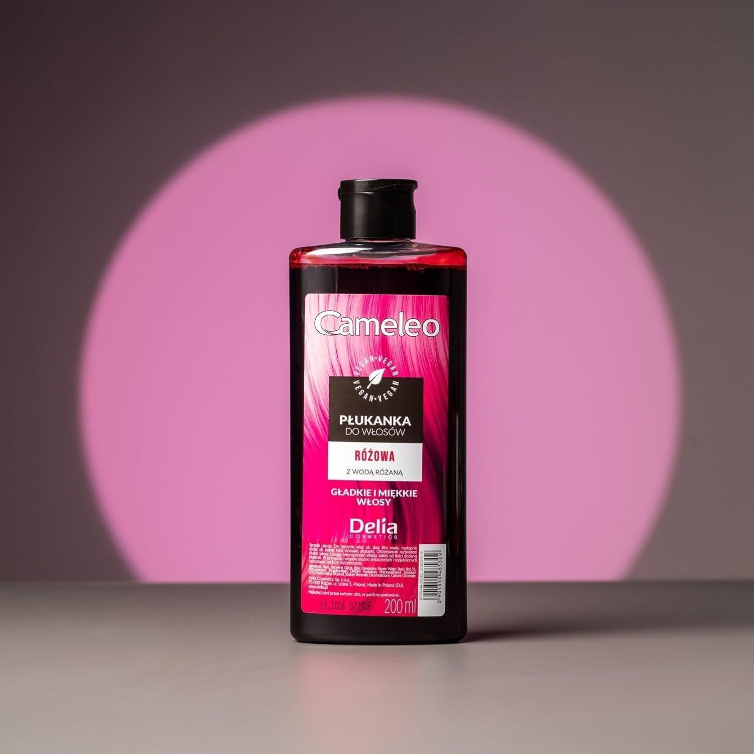 Cameleo - Tonic pentru păr roz cu apă de trandafiri, fără nuanță galbenă, culoare semipermanentă pentru păr - pentru păr blond și gri - culoare și îngrijire - fără parabeni | 200 ml Vopsea pentru par Naty Shop