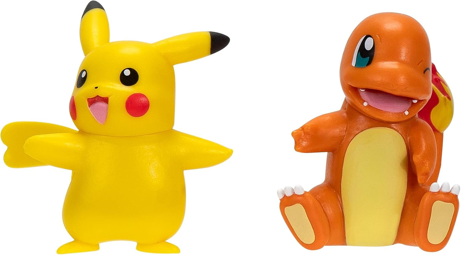 Pokémon PKW3586 - Balíček bitevních figurek - Oficiální detailní figurky Pikachu a Schiggy 5 cm každá akční figurka Naty Shop Pikachu a Glumanda