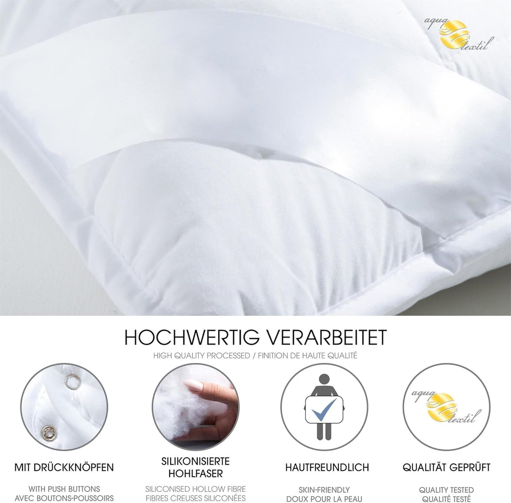 Aqua-Textil 4-sezónní přikrývka 135X200Cm Přikrývky spojené dohromady Zimní 800G Léto 600G Klimatizace Oeko-Tex Přikrývky a přikrývky Naty Shop