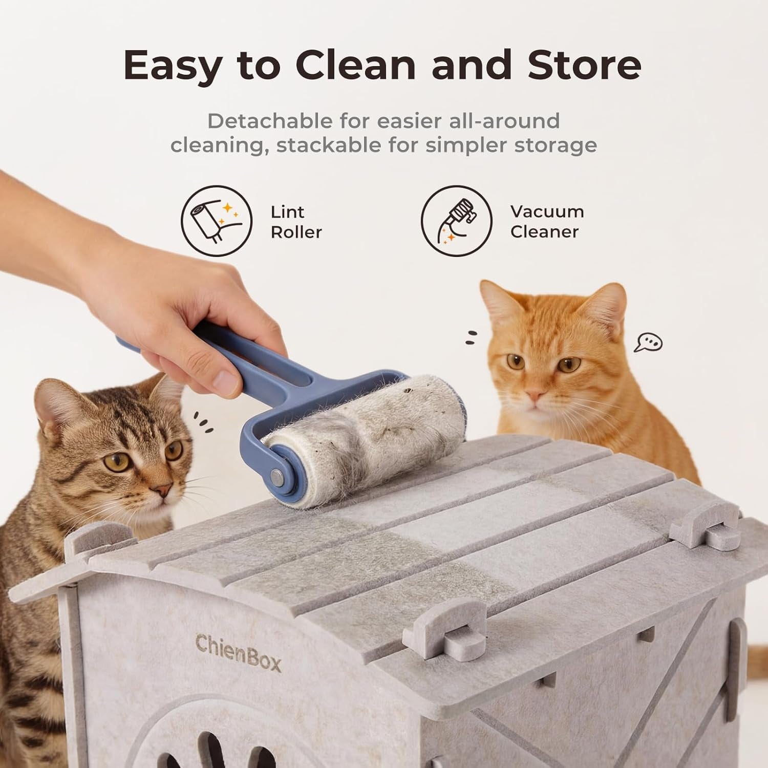 Katzenhaus Indoor aus Filz: Warmes Und Gemütliches Katzenbett, Katzenhöhle mit beruhigendem Kratzbogen, Robuste & Kratzfeste Katze Höhle, Abnehmbares Katzen Bett, Katzen Haus 38 x 36 x 38cm