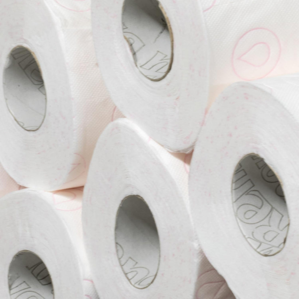 Hârtie igienică Renova 4 straturi albă decorată parfumată - 12 role rolă Blanco Decorado Perfumado