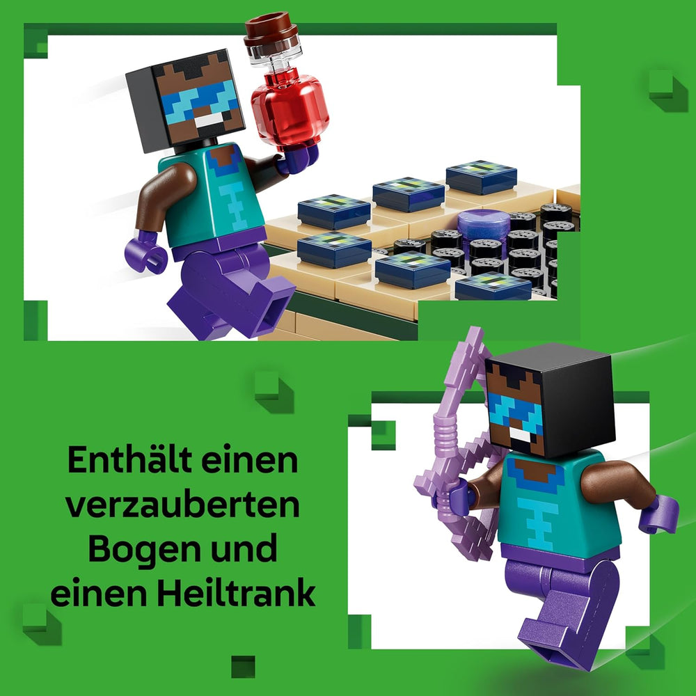 LEGO Minecraft Reise durch Nether und Endportal - Kinder Spielzeug mit Helden, Enderman and Baby Hoglin Figuren - Set s Minecraft Figur - Gamer Geschenk für Jungen und Mädchen ab 7 Jahren - 21584
