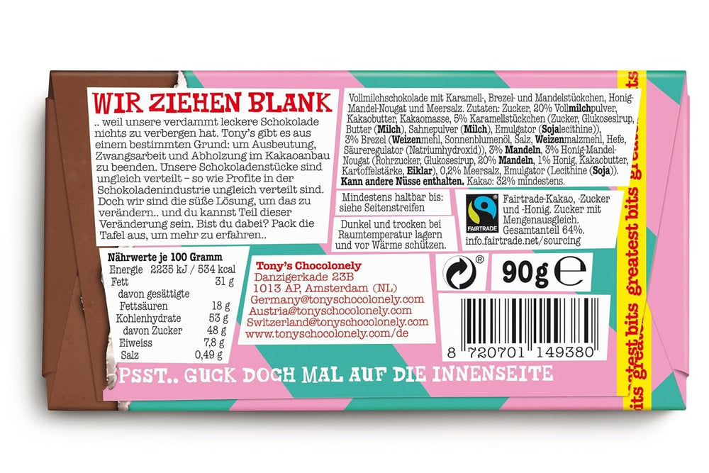 Tony's Chocolonely - plnotučné mléko "Greatest Bits" 90g