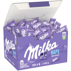 Milka Naps Alpine Milk – Mini čokoládové čtverečky z jemné čokolády z alpského mléka – 1 x 1,7 kg