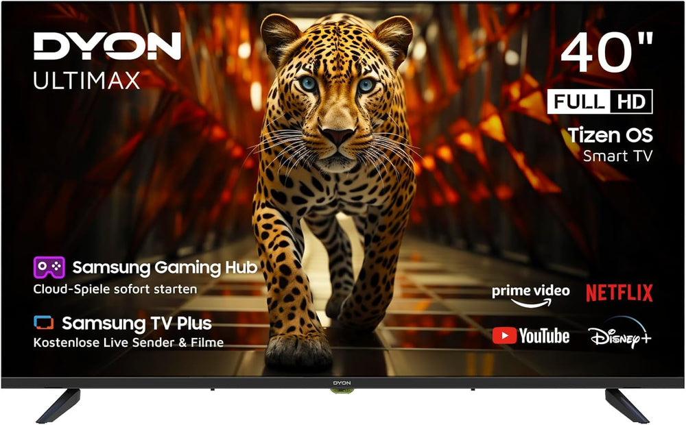 DYON ULTIMAX 32H-TI-W - Televizor inteligent HD de 32 inch (80 cm) cu sistem de operare Samsung Tizen, tuner triplu (DVB-C/-S2/-T2), Samsung Smart Hub, Prime Video, Netflix, Disney+ [2025]