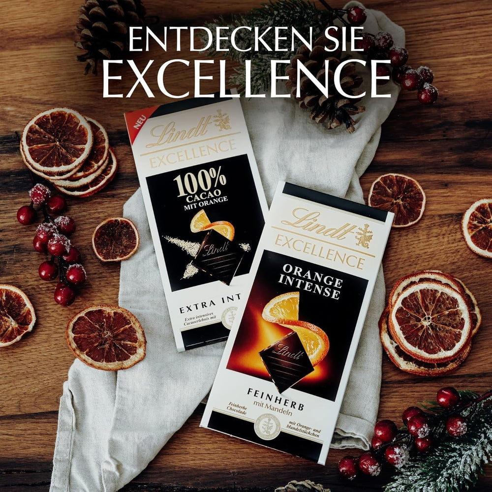 Lindt EXCELLENCE 100% kakao - hořká čokoláda, 50 gramů Čokoládové bonbóny Naty Shop