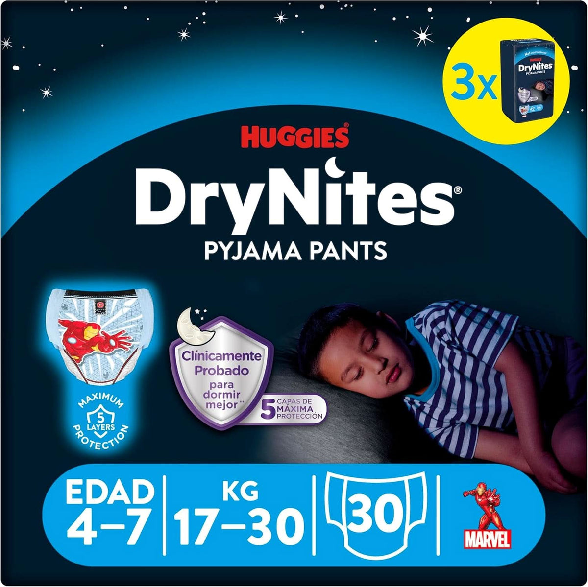 Kalhotkové plenky Huggies Drynites Spiderman, 4-7 let, 30 v balení Matka a dítě Naty Shop
