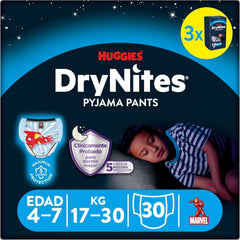 Kalhotkové plenky Huggies Drynites Spiderman, 4-7 let, 30 v balení Matka a dítě Naty Shop