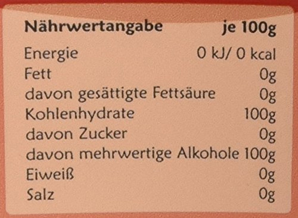 Erythritol, 1Er Pack (1 X 1 Kg) 1000 Gramm Indulcitori Naty Shop