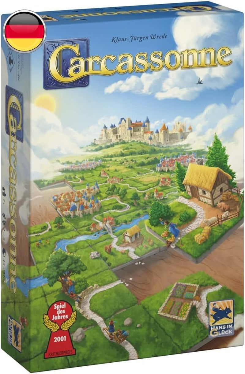 Hans im Glück, UNbox Now, Carcassonne V3.0, základní hra, rodinná hra, hra roku 2001, 2–5 hráčů, věk 7+, 35 minut hraní, německy