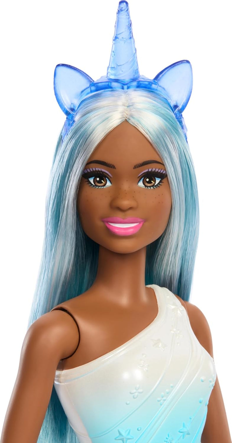 Barbie Einhorn Puppen mit bunten Fantasiehaaren, Outfits mit Farbverlauf und Fantasy-Accessoires rund um das Thema Einhorn, HRR14