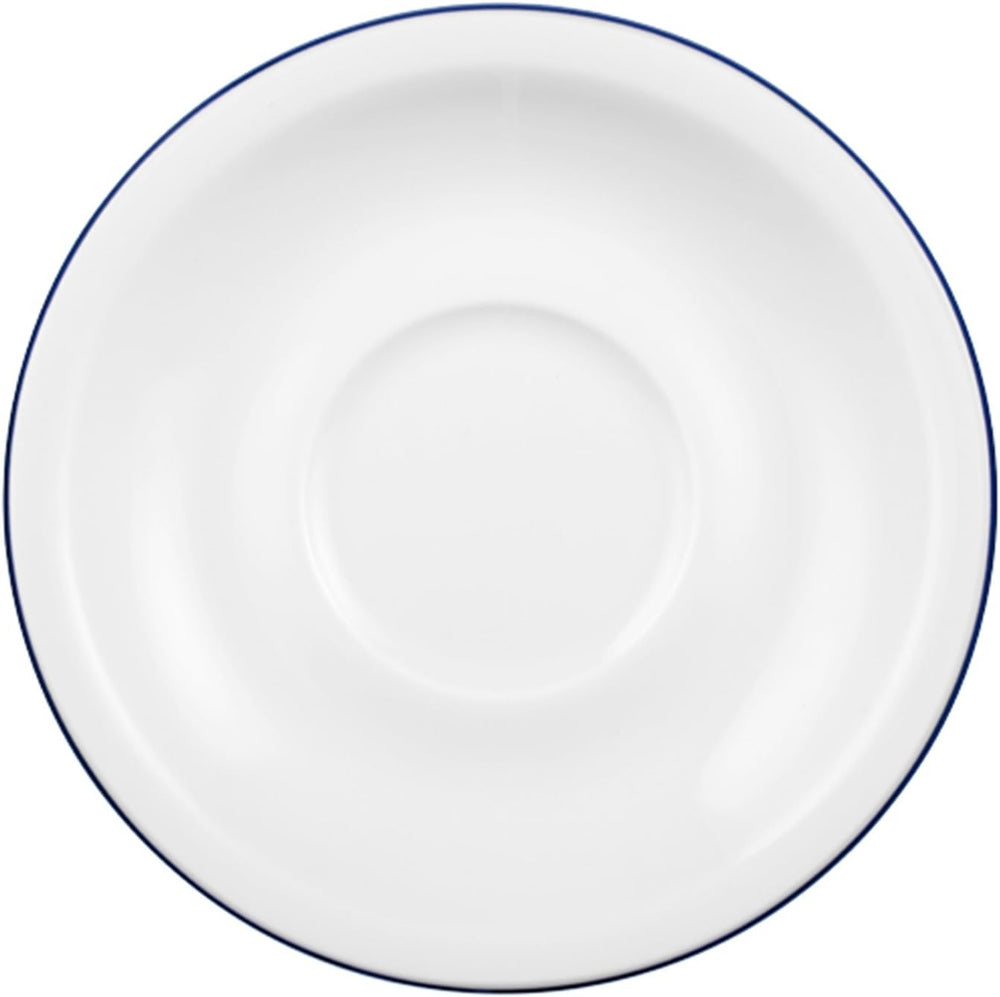 Serviciu de cafea Seltmann Weiden cu 18 piese | Serie compactă, margine albastră | Setul include 6 farfurii pentru micul dejun, 6 cești de cafea și 6 farfurioare, albastre