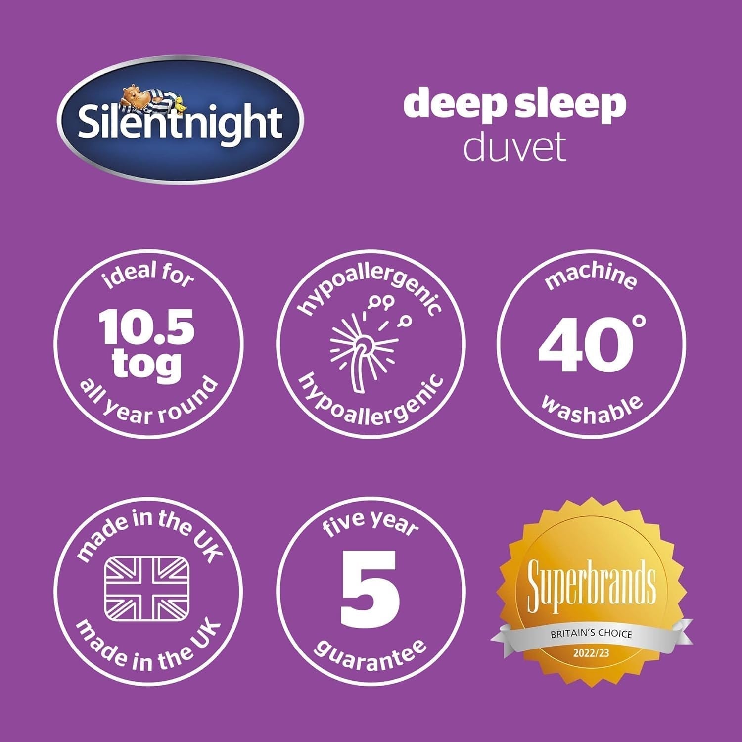 Plapumă Silentnight Deep Sleep, alb, microfibră, alb, pat single Plapumi si pilote Naty Shop