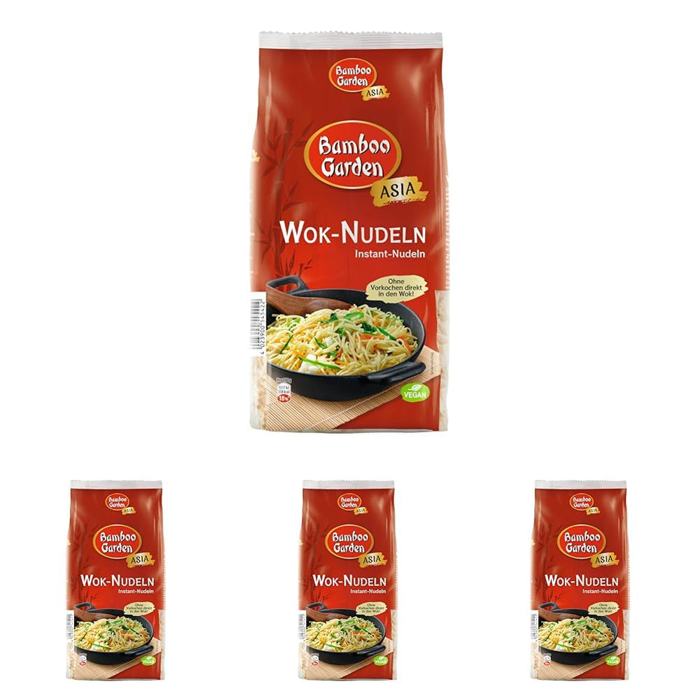 Bambusová zahrada - Wok nudle | Instantní nudle s vejcem | Mixujte, není nutné předvaření | Pro asijské wok pokrmy | 250 g v sáčku