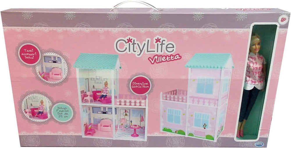 City Life - Villetta mit 3 Räumen und Zubehör Größe Playset montiert 61 x 40 x 78 cm