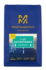 Martermühle Caffè Autostrada Espressobohnen 500g kräftig I Arabica/Robusta I Aromen: Nougat, Zartbitterschokolade I Ganze Espresso-Bohnen schonend geröstet, säurearm