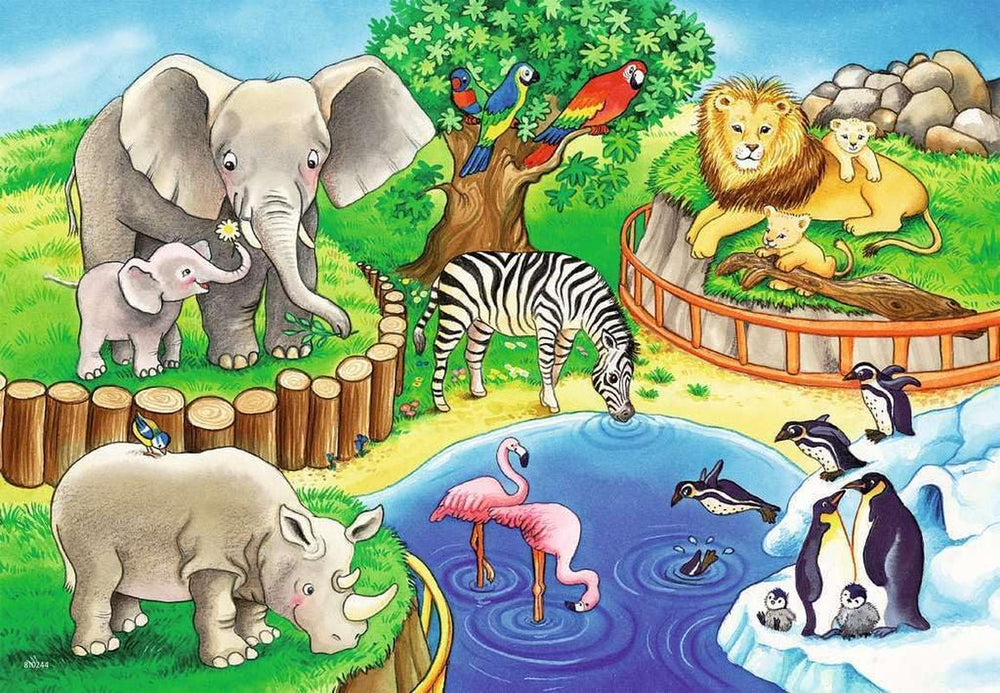 Ravensburger Puzzle pro děti - 07602 Zvířátka v ZOO - Puzzle pro děti od 3 let, s 2X12 dílky Puzzle Naty Shop