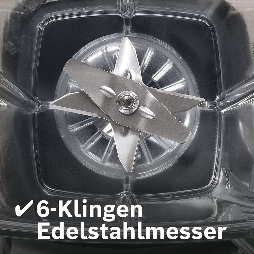 Bosch Standmixer Vitaboost MMBH6P6BDE, 6-Klingen-Edelstahlmesser, 2,5L Tritan-Mixbehälter, Stopfer, 6 Automatikprogramme, Rezeptbuch, Bpa-Frei, Einfache Reinigung, 45 000 U/Min, 1600 Na Shop.