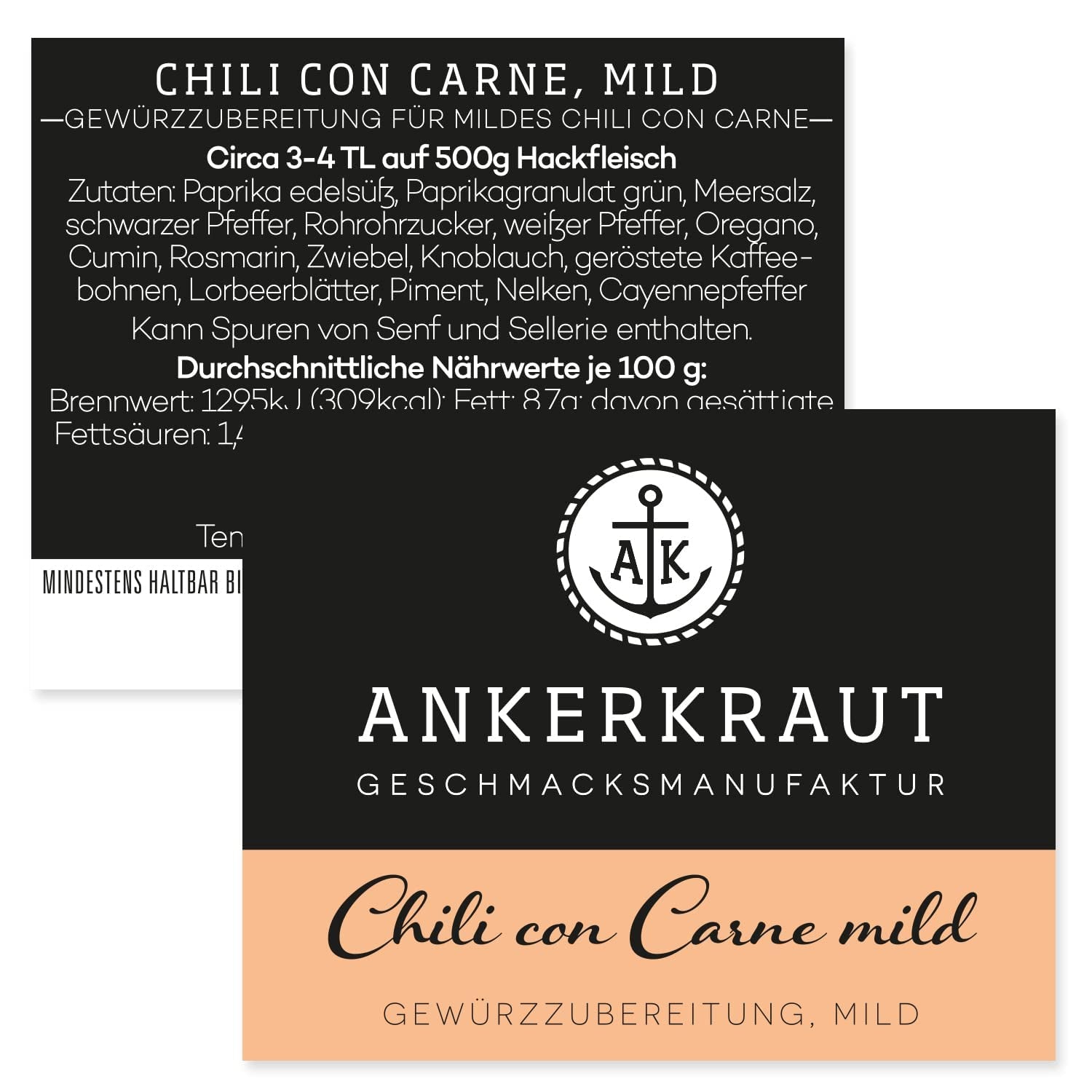 Ankerkraut Chili con Carne Gewürz, jemný, 160g v sáčku