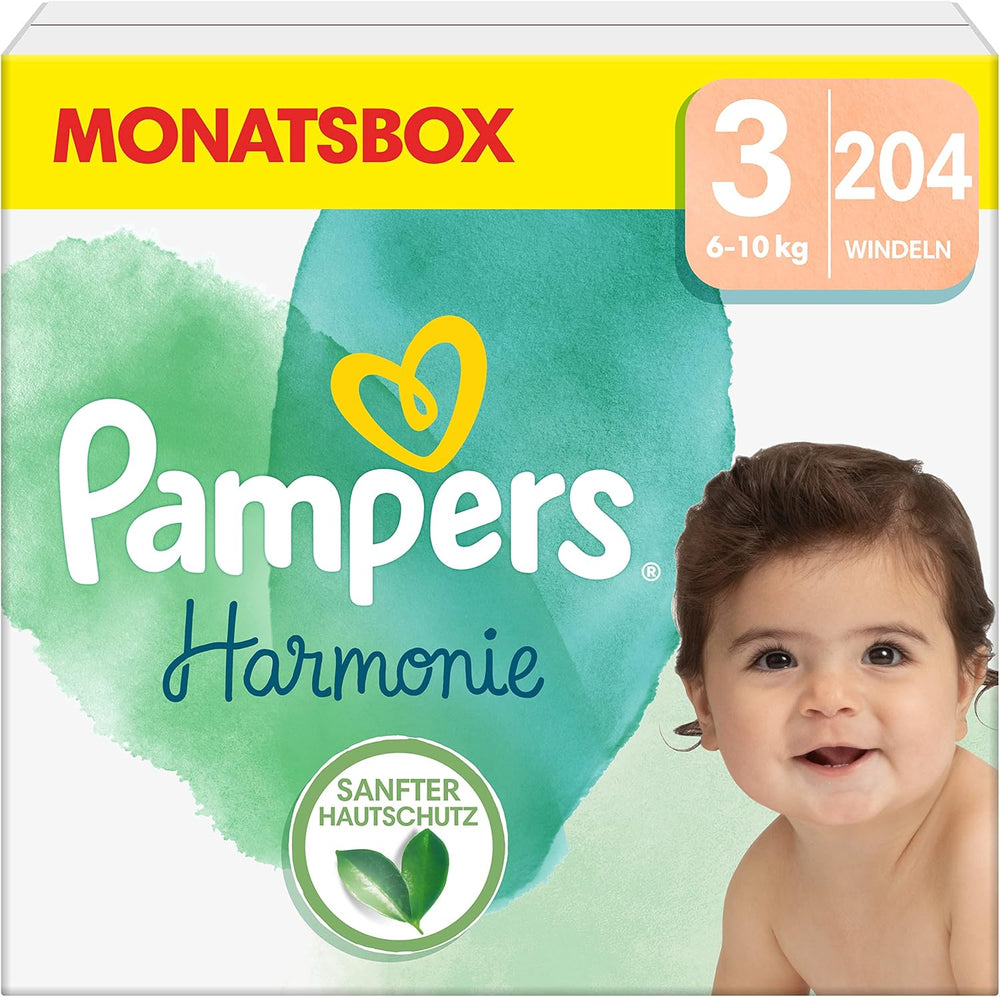 Dětské plenky Pampers, velikost 2 (4-8 kg), Harmony, Half Moon Box, Jemná ochrana pokožky a bylinné ingredience, Počet 240