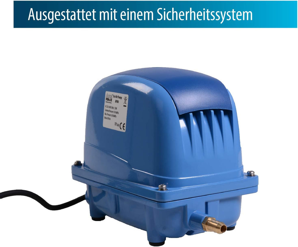 Vzduchové čerpadlo AquaForte AP-35 20 Watt Max. tlak 2,8 m Vhodné pro bazény a jezírka do 18 m³ Ryby Max. 15 000 litrů, koi max. 7 500 litrů, 2,7 kg, vývod 16,5 mm