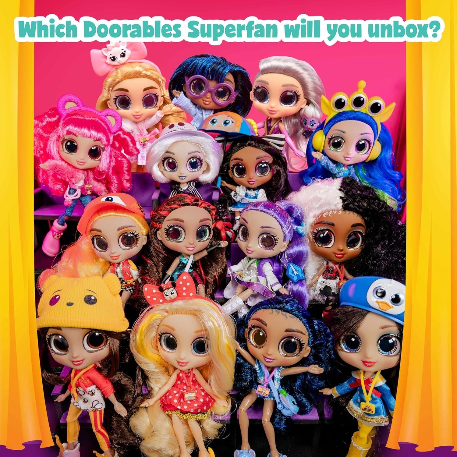 Disney Doorables Adoorbs Serie 1 Sammlerpuppen mit Zubehör, 14cm, Fashion-Puppe, Spielzeug ab 5, Just Play