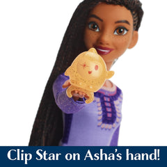 Mattel Disney Singende přání Asha of Rosas Modepuppe & Star Figur, s elegantním oblečením, zpívané "This Wish" auf Englisch