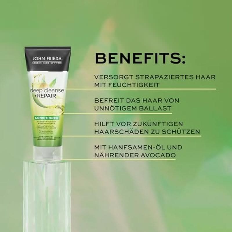 John Frieda, reparační šampon pro poškozené vlasy Detox+Repair, 250 ml Sprcha a vana Naty Shop