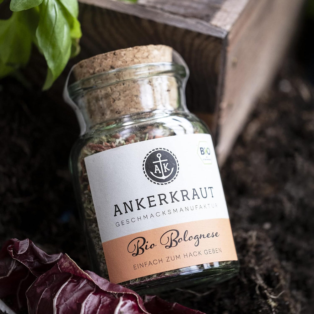 Ankerkraut Bio Bolognese Gewürz, Spaghetti und Pasta kochen, Lasagne Selber machen, 90 g v Korkenglas